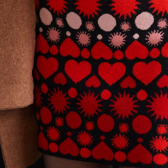 HTF Anthropologie Maeve Hearts Slim Sweater Mini Skirt - Picture 6 of 6